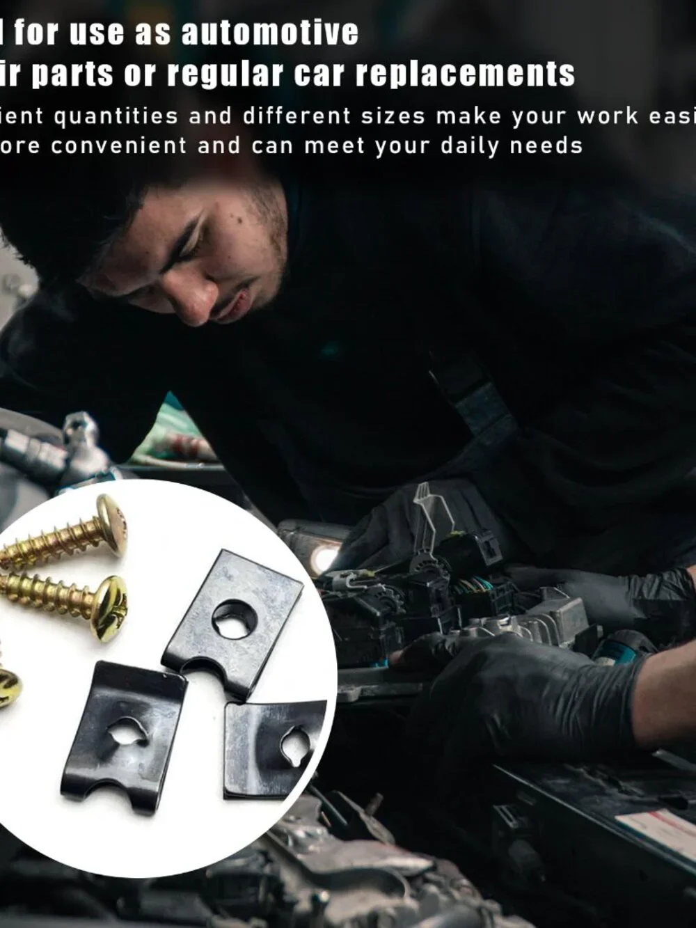 170 PCS Car U-Clip and Screw Assortment Kit, Auto U Nut and Screw Clip, 9 Sizes